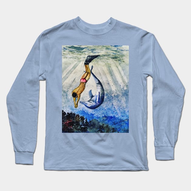 The swimmers Long Sleeve T-Shirt by Almanzart